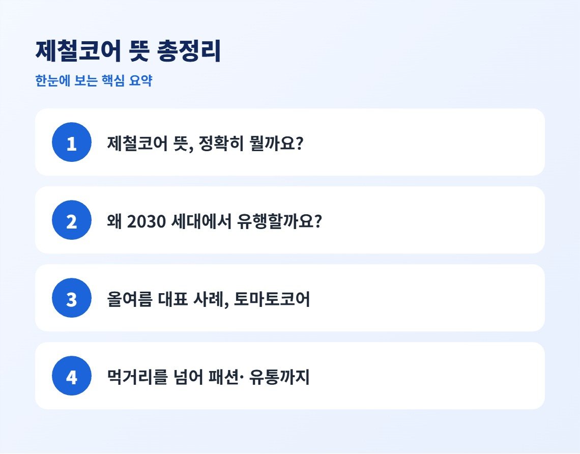 제철코어 뜻 총정리 핵심 요약