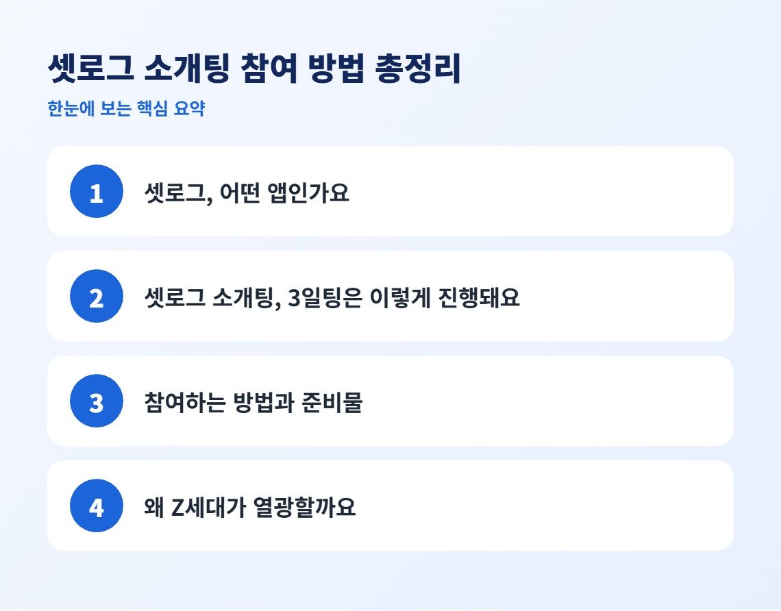 셋로그 소개팅 참여 방법 총정리 핵심 요약