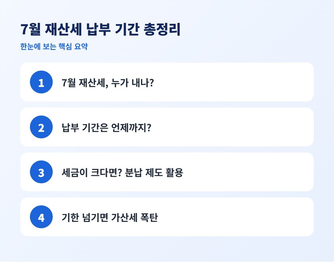 7월 재산세 납부 기간 총정리 핵심 요약