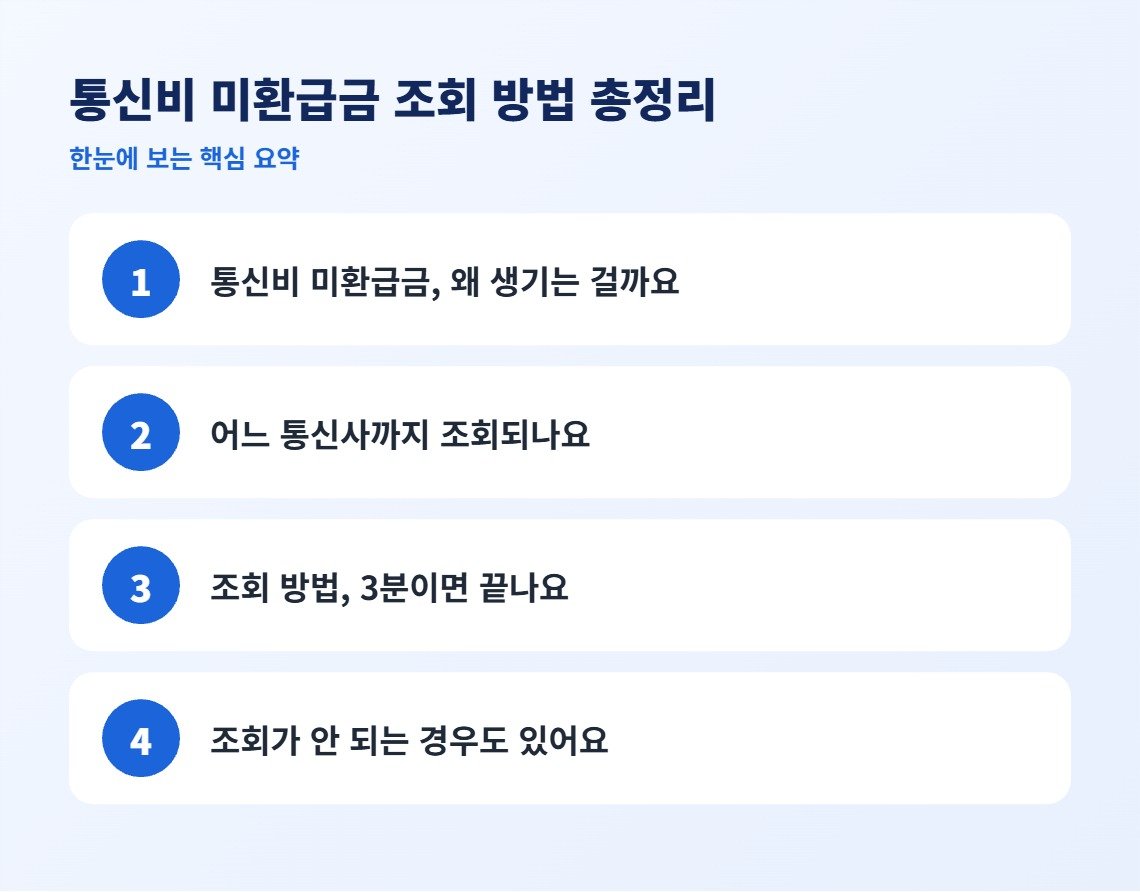 통신비 미환급금 조회 방법 총정리 핵심 요약